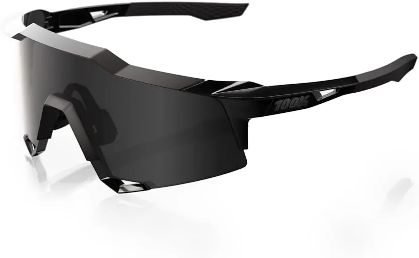 100% Speedcraft Sunglasses - Matte Black Gloss Black; Black Mirror