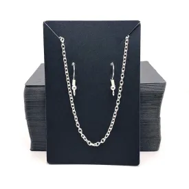 20 or 100 Pieces: Black Necklace and Earring 6x9 cm Display Cards