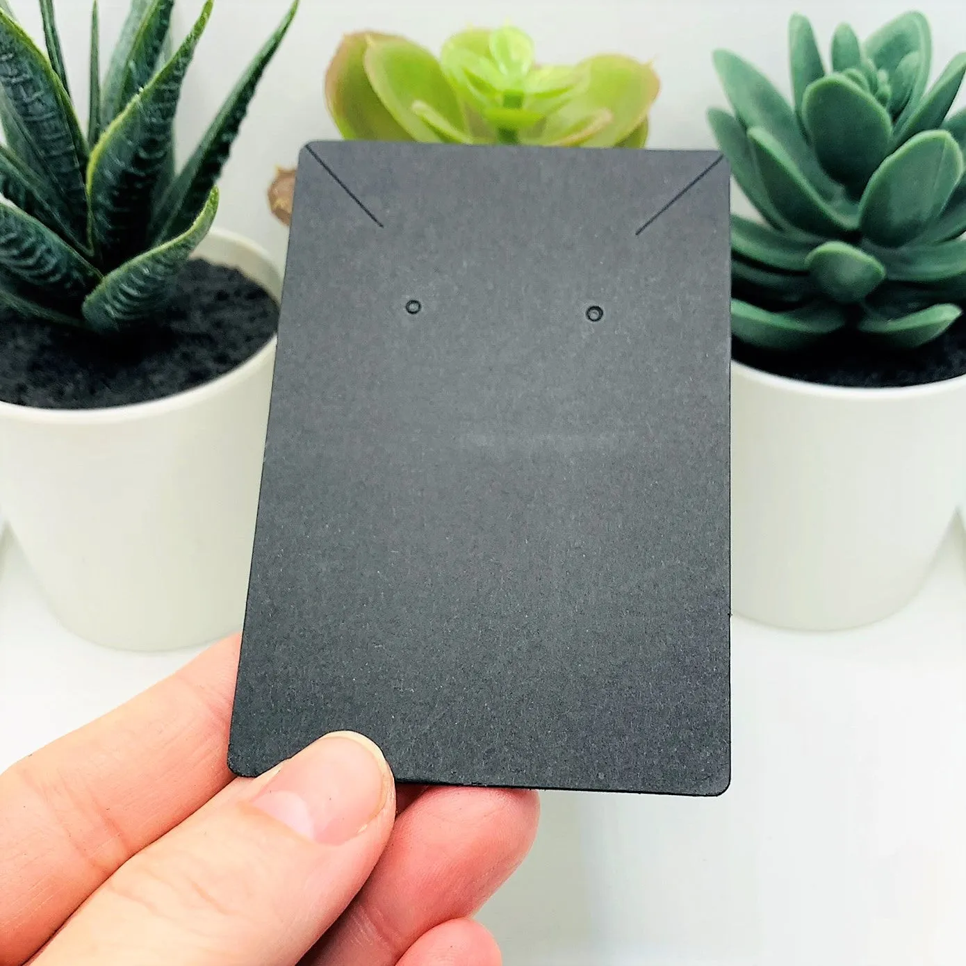 20 or 100 Pieces: Black Necklace and Earring 6x9 cm Display Cards