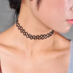 2018 Fashion Handmade Hot Selling Vintage Stretch Tattoo Choker Necklace Gothic Punk Grunge Henna Elastic Colorful Necklaces