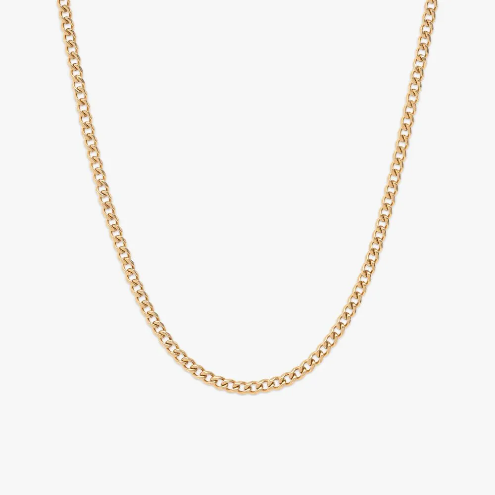 2MM Solid Gold Curb Link Chain