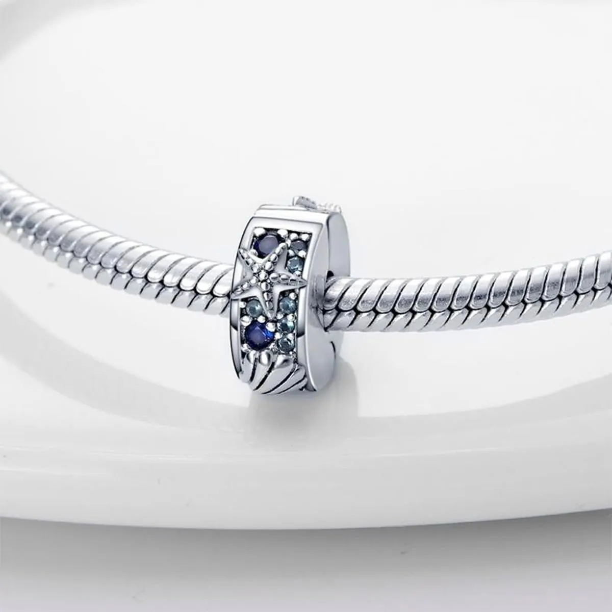 925 Sterling Silver Stopper Clip Charms for Bracelet Necklace Spacer Beads with 5A Cubic Zirconia Mother's Day Christmas DIY Gift for Women(2PCS)