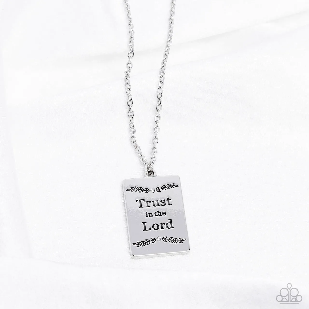 All About Trust - White - "Trust in the Lord" Inspirational Religious Paparazzi Short Necklace