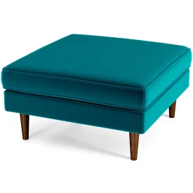 Amber - Square Upholstered Ottoman Linen by Couch.com