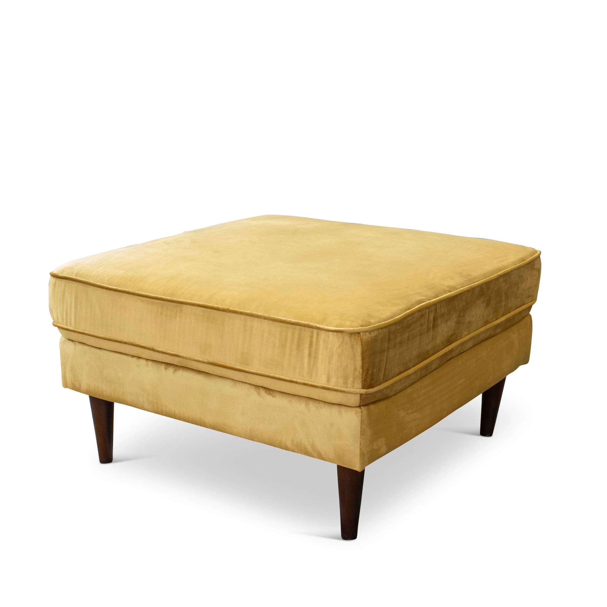 Amber - Square Upholstered Ottoman Linen by Couch.com