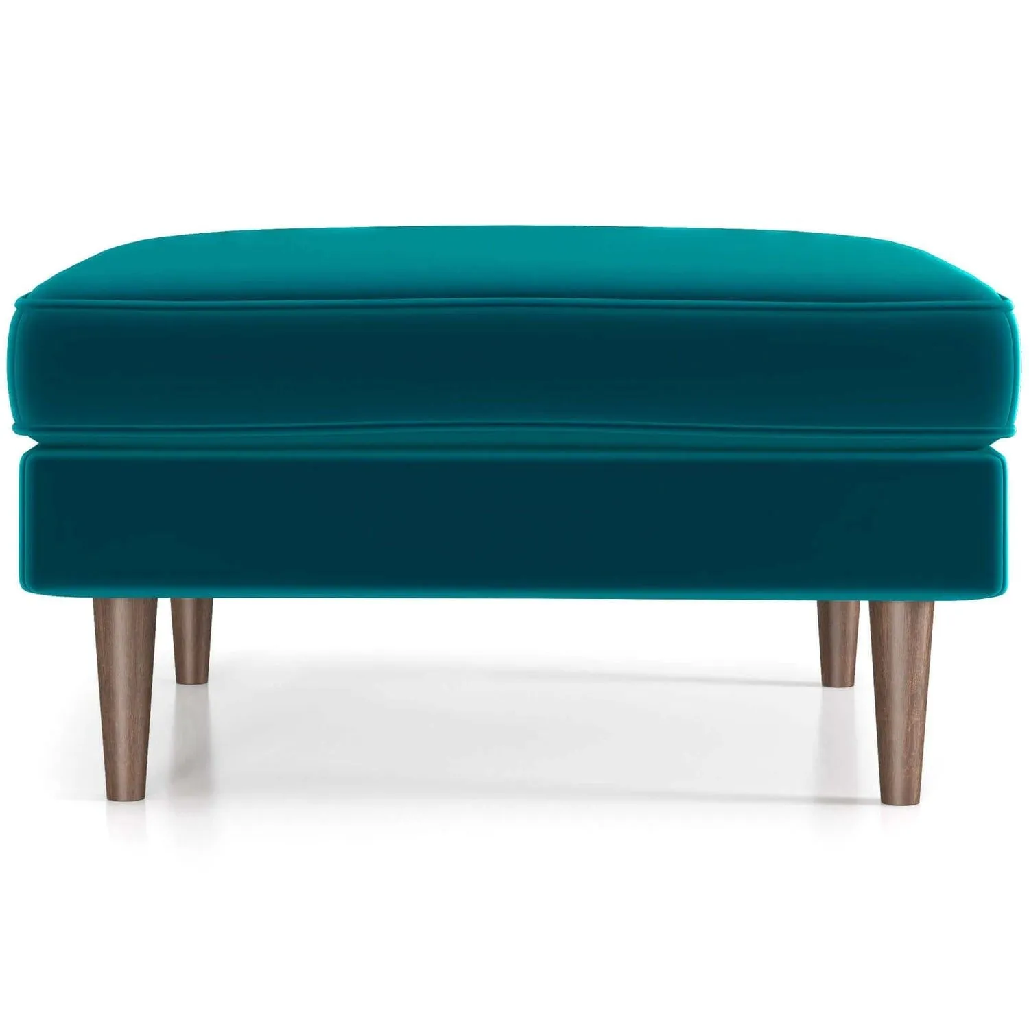 Amber - Square Upholstered Ottoman Linen by Couch.com