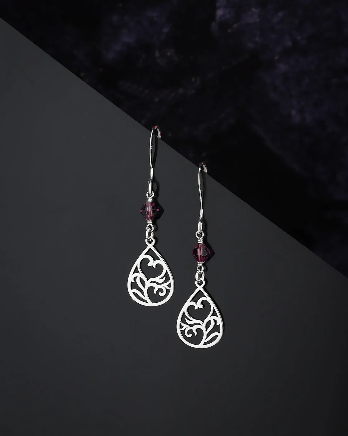 Carlton London 925 Sterling Silver Rhodium Plated Cz Drop Earring For Women