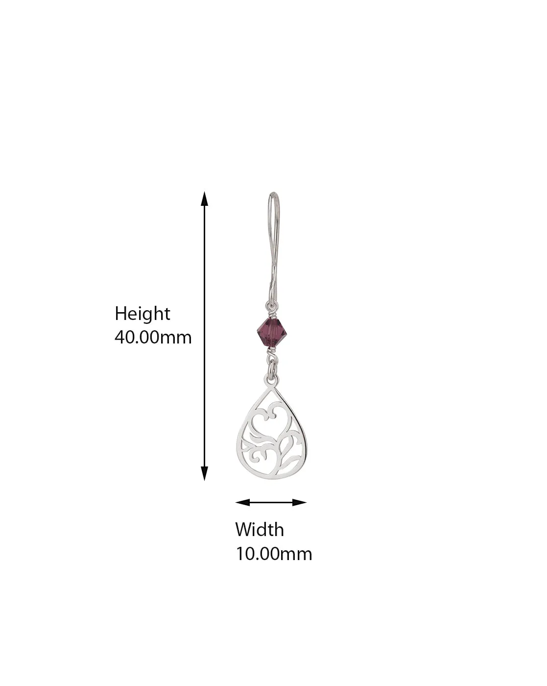 Carlton London 925 Sterling Silver Rhodium Plated Cz Drop Earring For Women