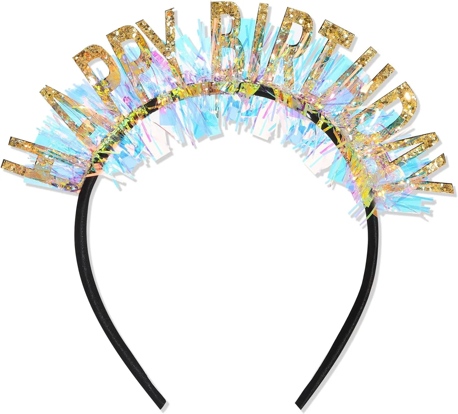 CIEHER Happy Birthday Headband for Women & Girls - Gold