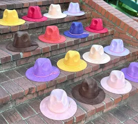 Classic Suede Fedora Purple