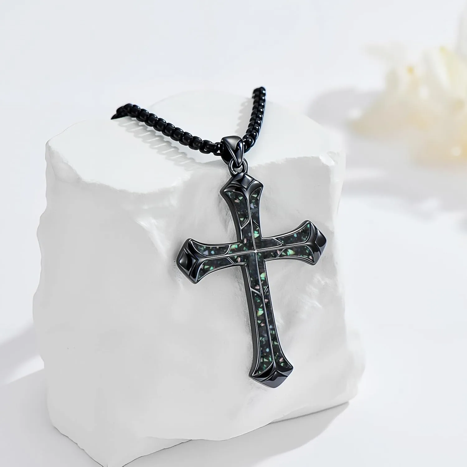 Cross Necklace for Men 925 Sterling Silver Cross Pendant Christian Jewelry Religious Christmas Gifts for Women