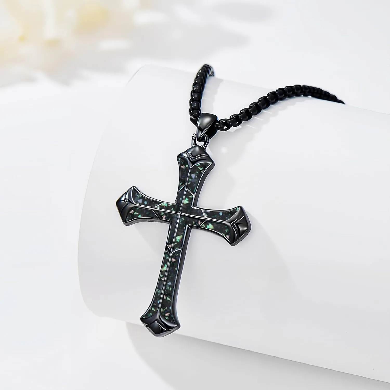 Cross Necklace for Men 925 Sterling Silver Cross Pendant Christian Jewelry Religious Christmas Gifts for Women