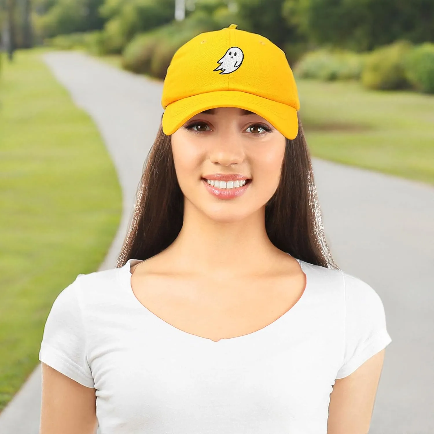 DALIX Ghost Embroidered Mens Womens Cotton Dad Hat Baseball Cap Adjustable