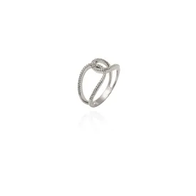 Diamond Reverse Criss Cross Ring (14K)