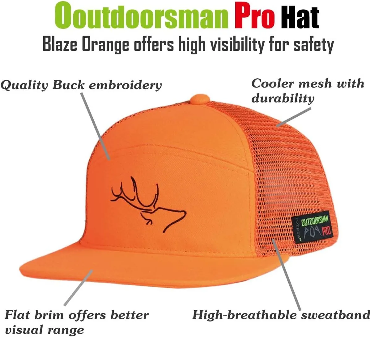 EDTREK Outdoorsman Pro 7-Panel Flat Brim Snapback Hat