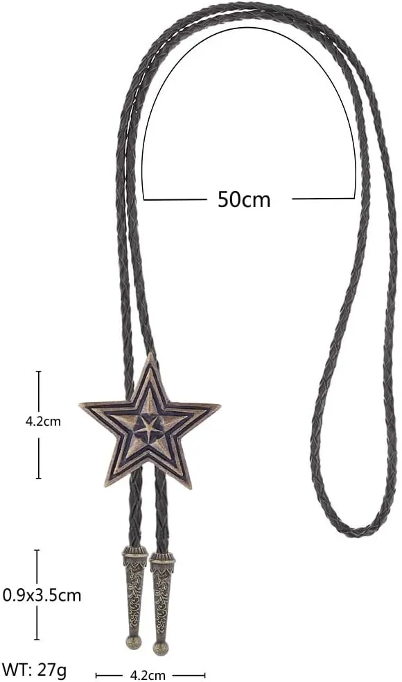 GelConnie Bolo Ties for Men Women Western Cowboy Tie Mens Western Necklace Leather Necktie Gold Bolero Tie Cowboy Necklace