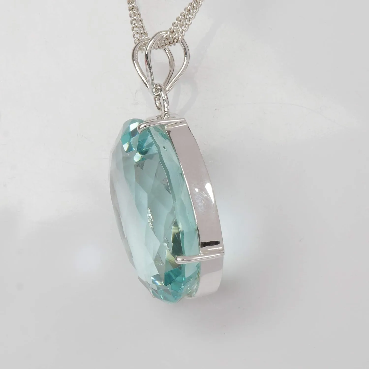 GEMHUB Gemstone Pendant Without Chain 44 CT-135 CT Oval Shape Sterling Silver Pendant Jewelry Women