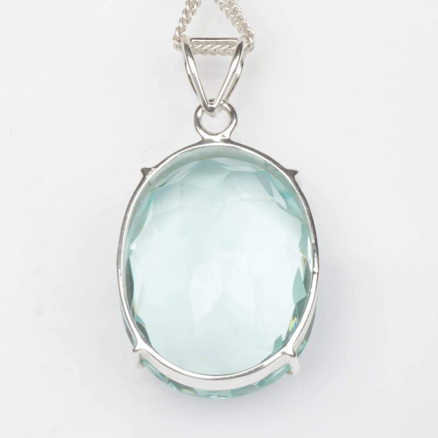 GEMHUB Gemstone Pendant Without Chain 44 CT-135 CT Oval Shape Sterling Silver Pendant Jewelry Women