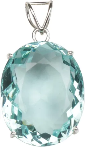 GEMHUB Gemstone Pendant Without Chain 44 CT-135 CT Oval Shape Sterling Silver Pendant Jewelry Women