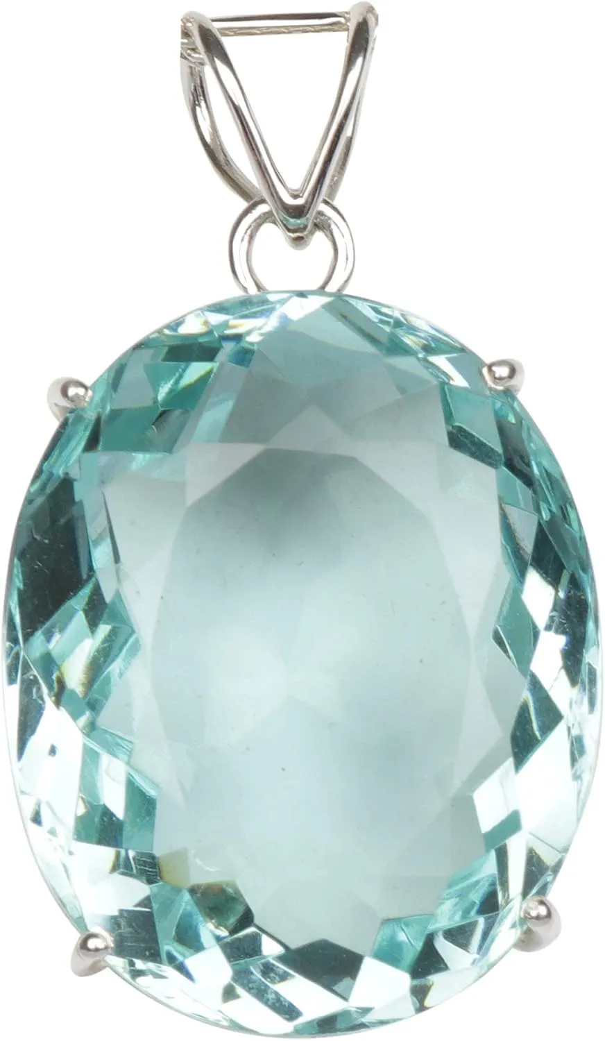GEMHUB Gemstone Pendant Without Chain 44 CT-135 CT Oval Shape Sterling Silver Pendant Jewelry Women