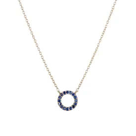 Gemstone Pavé Open Circle Necklace