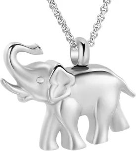 Hearbeingt Cremation Jewelry for Ashes Urn Necklace for Human Pet Ashes Pendant, Elephant Memorial Jewelry for Pet for Men Women