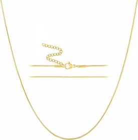 KISPER 24k Gold Snake Chain Necklace  Thin, Dainty, Gold Plated Stainless Steel Jewelry for Women & Men with Lobster Clasp