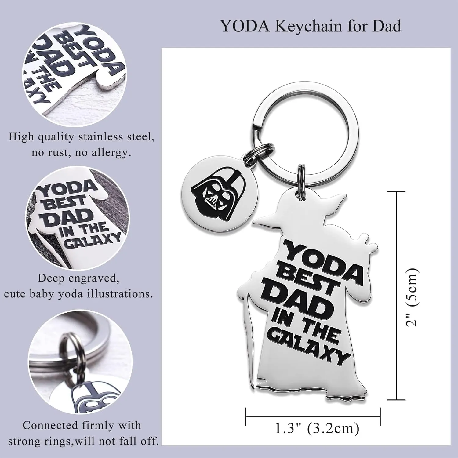 Melix Home Yoda Best Dad Ever Keychain Star Wars Gifts