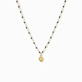 mini puffy heart charm necklace