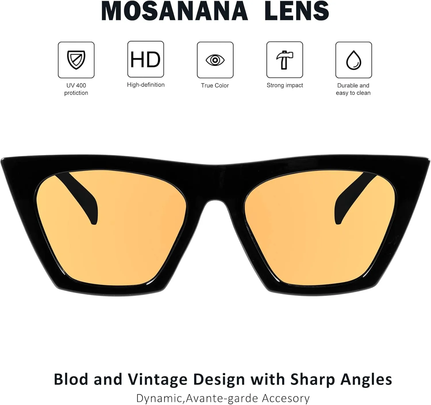 mosanana Square Cat Eye Sunglasses for Women Trendy Retro Cool MS51801