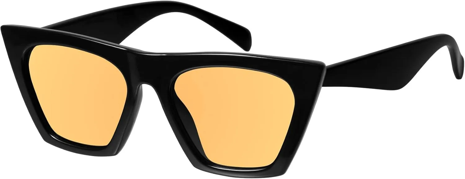 mosanana Square Cat Eye Sunglasses for Women Trendy Retro Cool MS51801