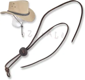 Oztrala Chin-Strap Buffalo Leather Stampede String Cowboy Hat Men HAC2 Chinstrap