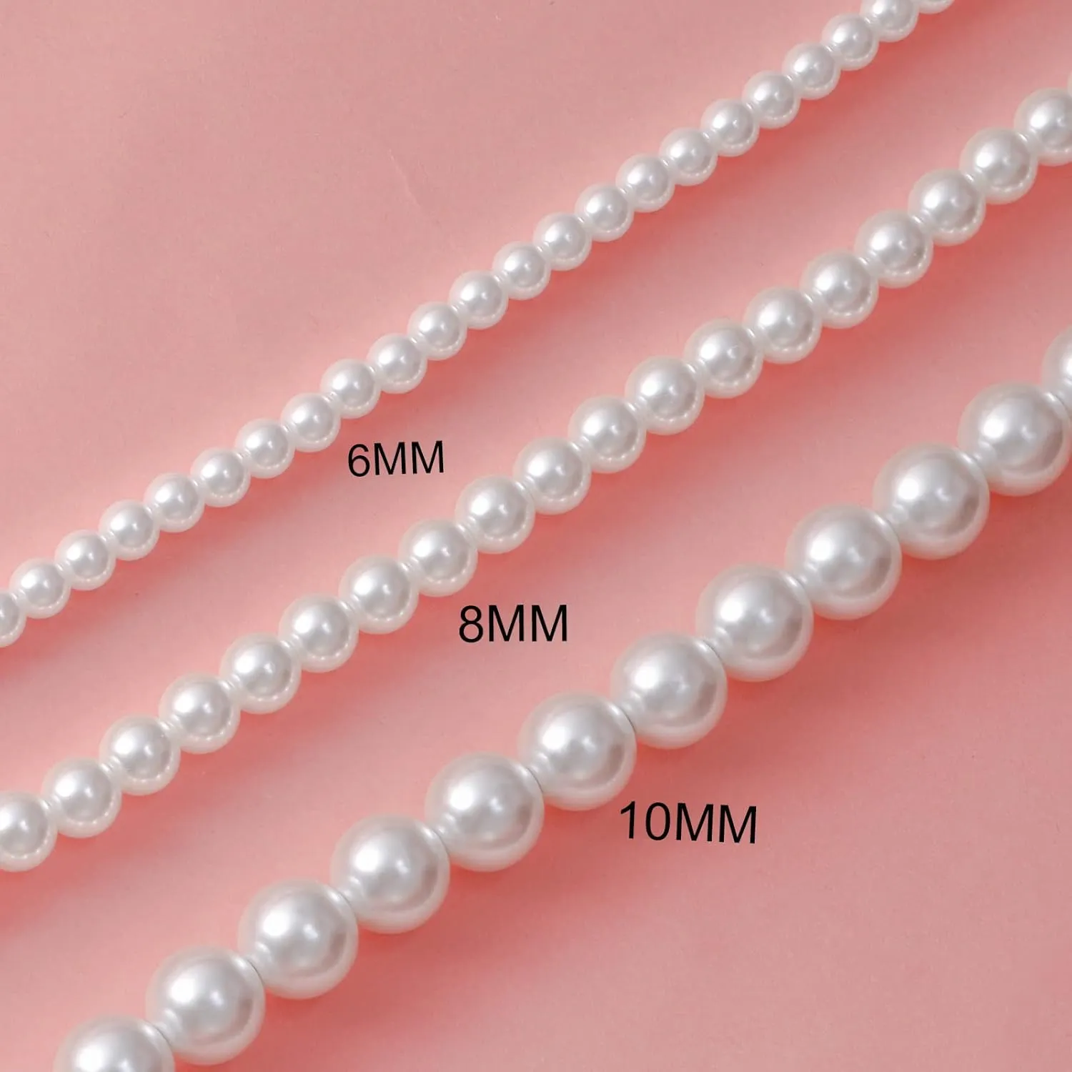 P. BLAKE Pearl Necklace for Men 8mm White Mens Pearl Choker Necklace Trendy Jewelry Gifts for Men Women