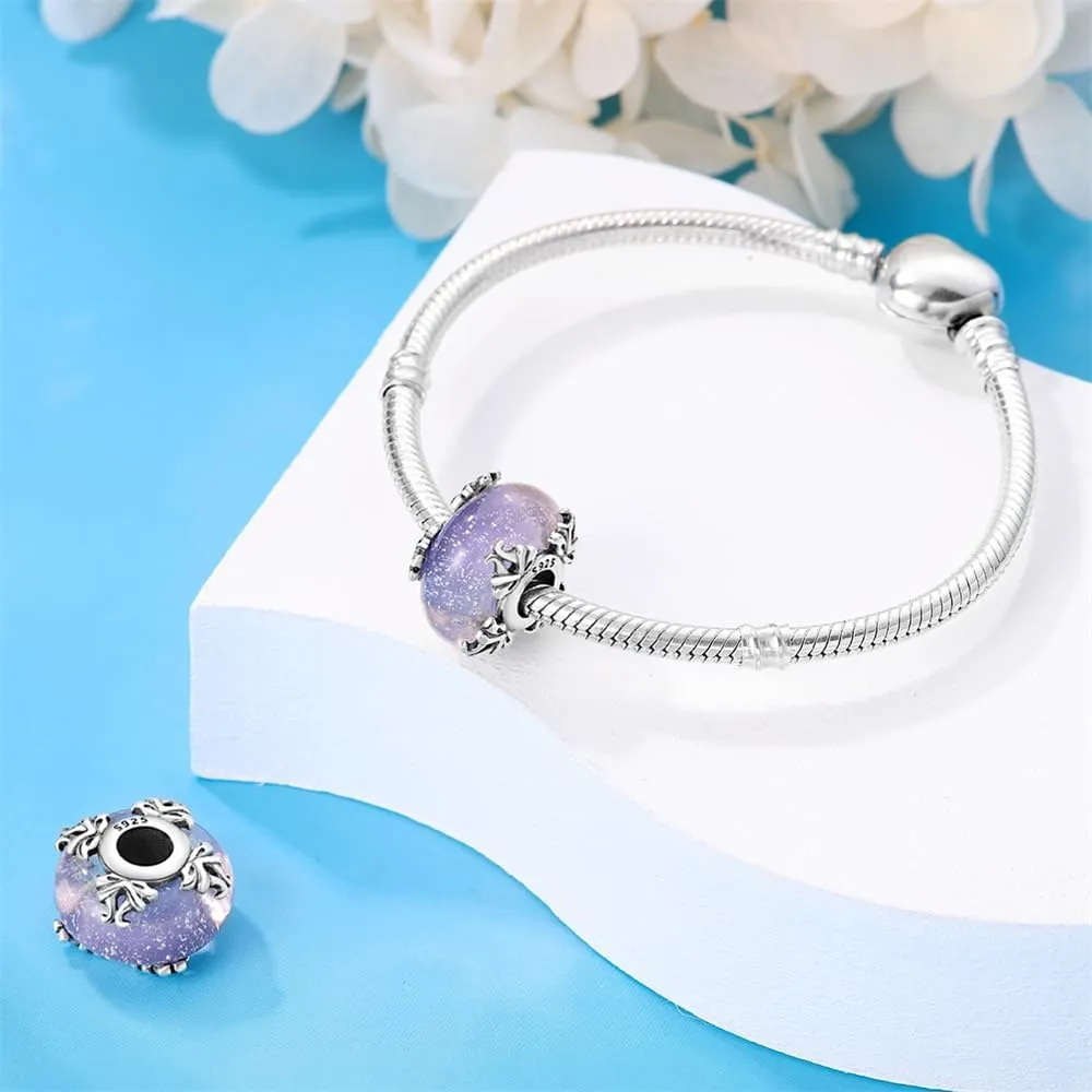 Pandach Murano Glass 925 Sterling Silver Charms for Bracelets Colour Changing Beads for Women Jewelry Gifts