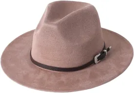 REHJJDFD Women Men Suede Hat Jazz Hat Panama Hat Unisex Big Brimmed Fedora Hat Western Jazz Caps
