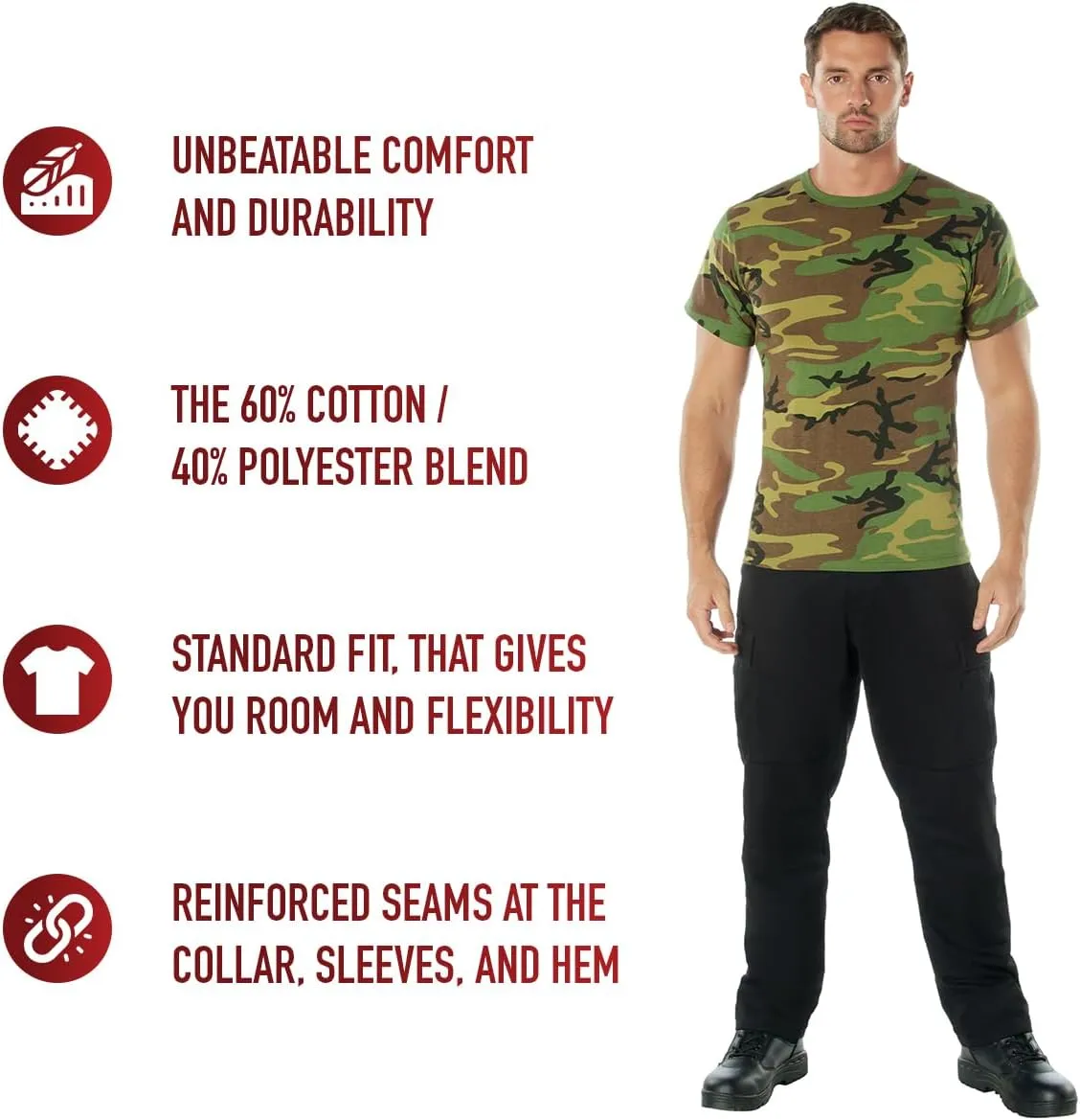 Rothco Camo T-Shirt - Comfortable, Tough and Long Lasting