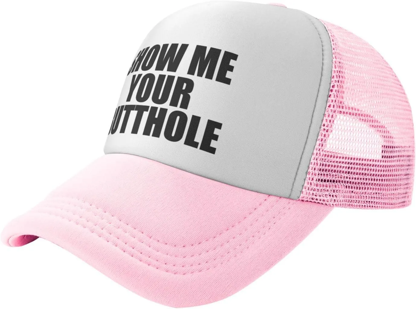 Show Me Your Butthole Funny Hat Unisex Adult Trucker Caps Fishing Adjustable Cap Classic Sport Hats Black