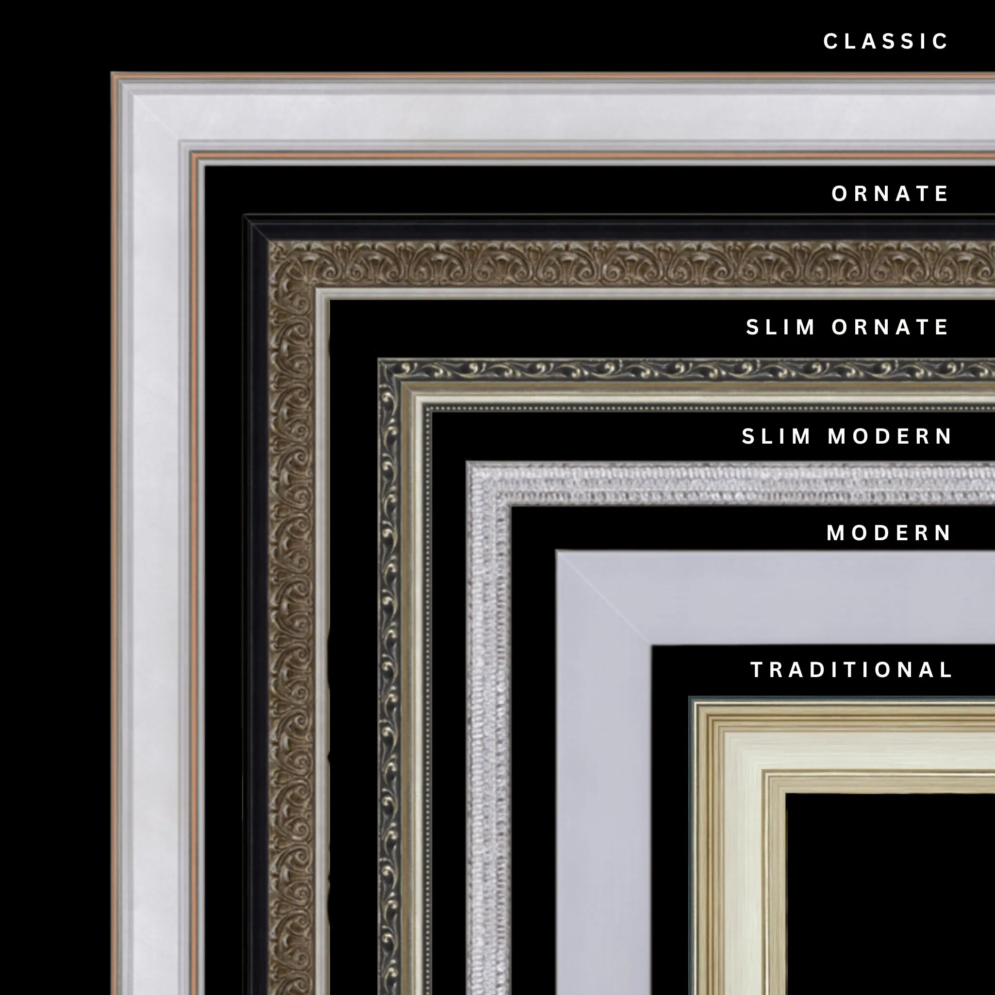Silver 29x15 Picture Frame Ornate Traditional Classic Antique