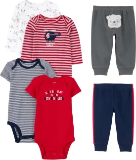 Simple Joys by Carter's unisex-baby 6-piece Bodysuits (Short and Long Sleeve) and Pants Set
