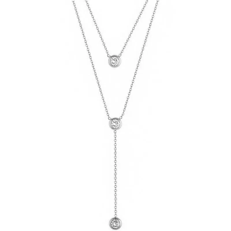 SISSLIA Stainless Steel Hollow Necklace Fashion Long Geometric Sweater Chain Women Necklace Jewelry For Women