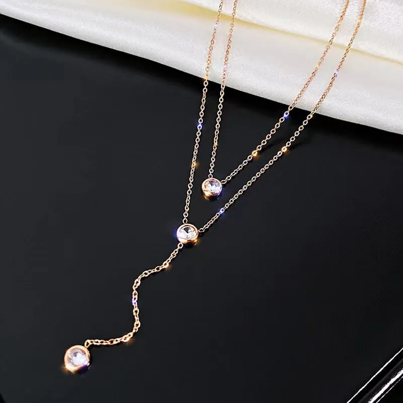 SISSLIA Stainless Steel Hollow Necklace Fashion Long Geometric Sweater Chain Women Necklace Jewelry For Women