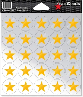 Star (100 Stickers) (Yellow Gold on Clear)