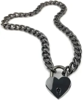 Succuba Padlock Necklace Chain Collar Choker with Two Keys and Box for Women, Men and Pet