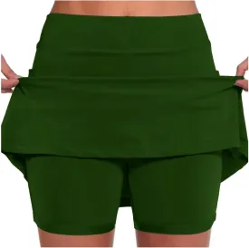 Summer Skorts For Women 2025 Trendy Lightweight Skirt Athletic Inner Shorts Running Tennis Golf Workout Leggings