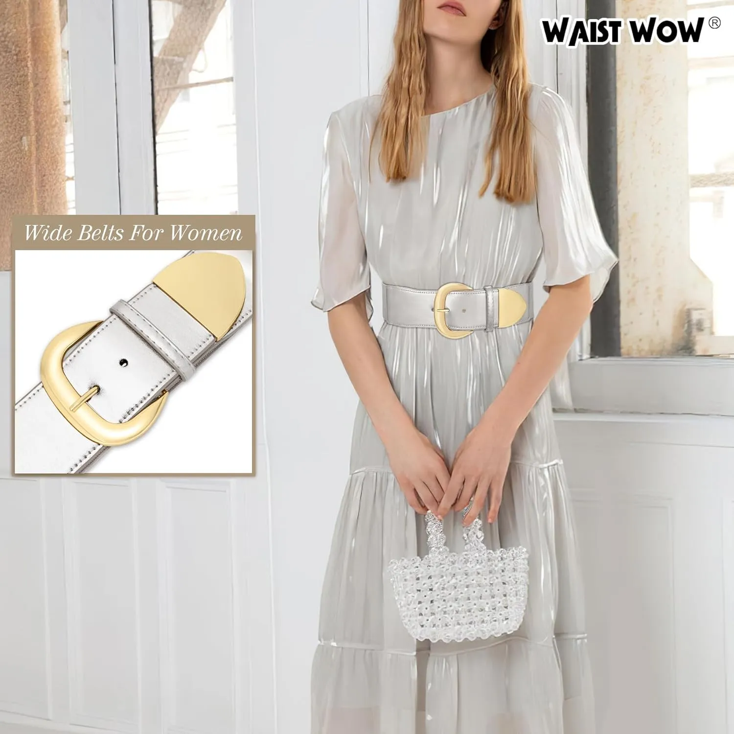 Women Wide Elastic Waist Belt for Dresses Fashion Thick Stretchy Belt for Trendy