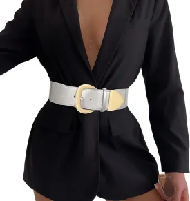 Women Wide Elastic Waist Belt for Dresses Fashion Thick Stretchy Belt for Trendy