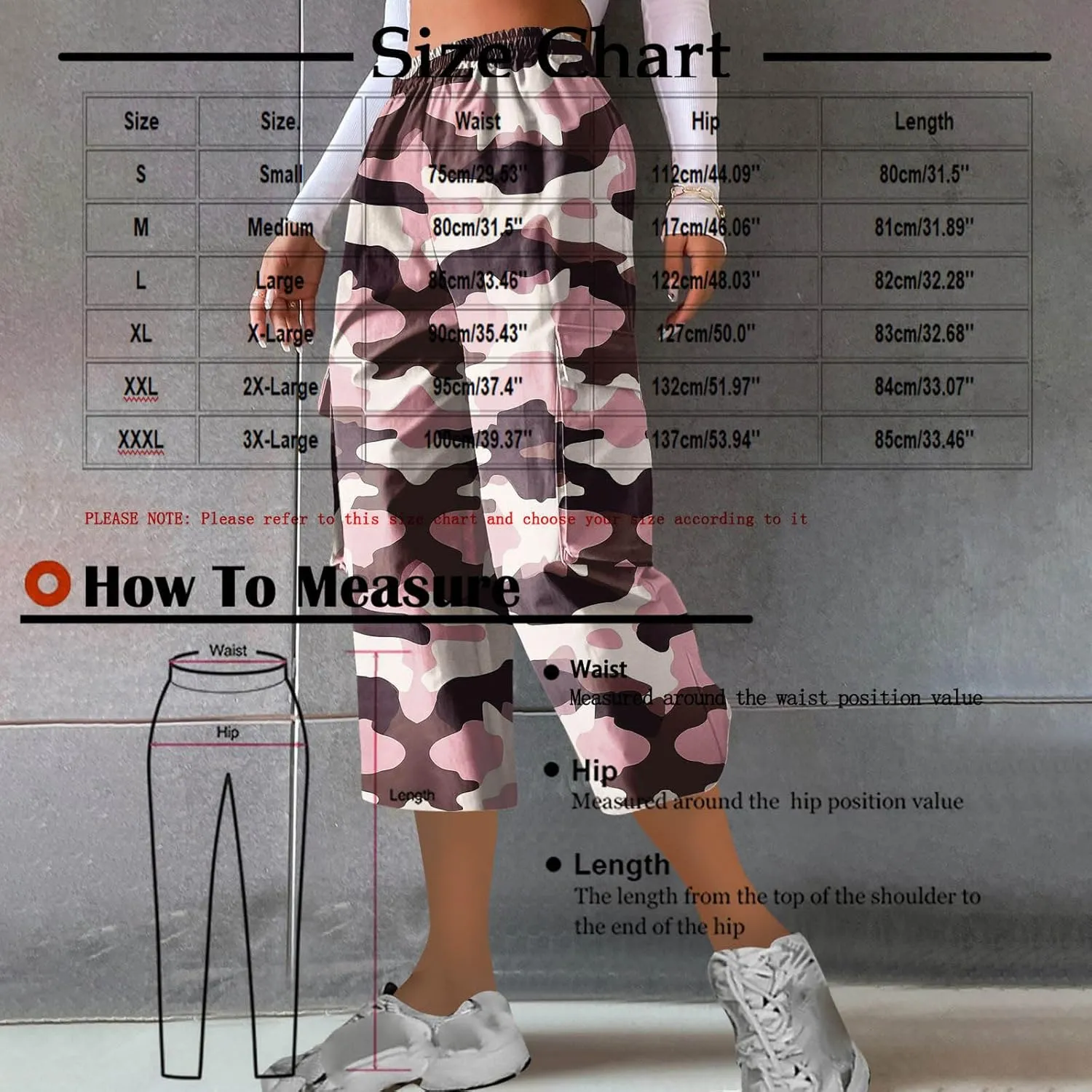 Womens Plus Size Cargo Capris Fashion Camouflage Elastic Waist Straight Leg Loose Sporting Capri Pants with Pockets
