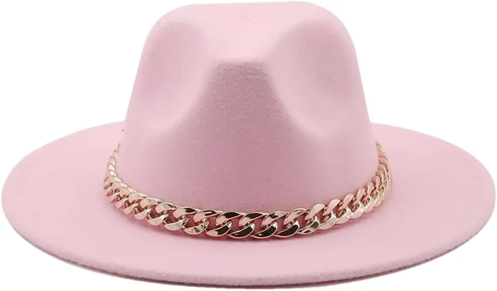Women's Solid Fedora Hats Jazz Cap Women Men Wide Brim Thick Hats pnnrk 56-58CM