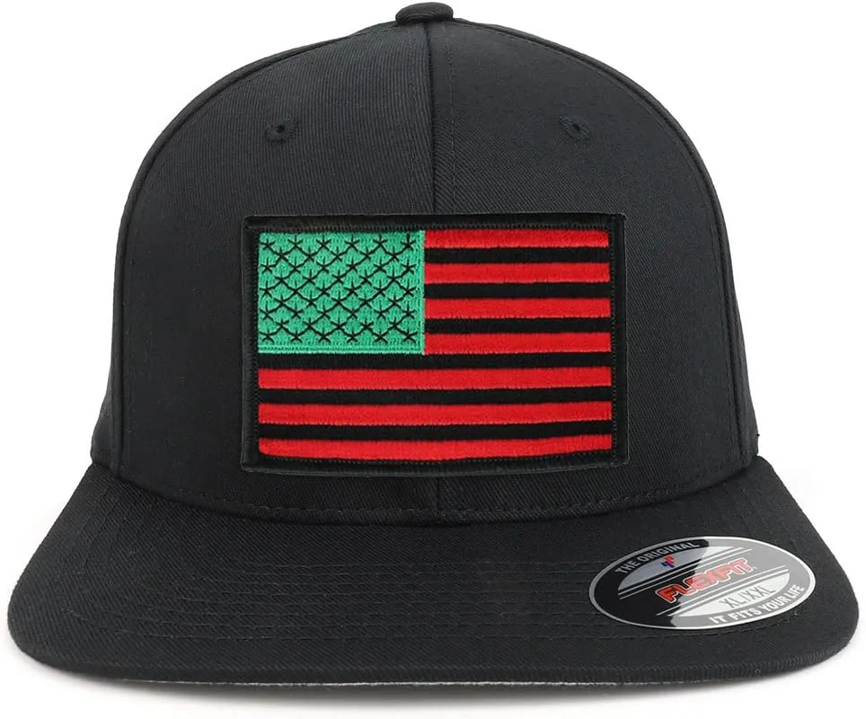 XXL USA American Flag Embroidered Iron On Patch Flexfit Cap