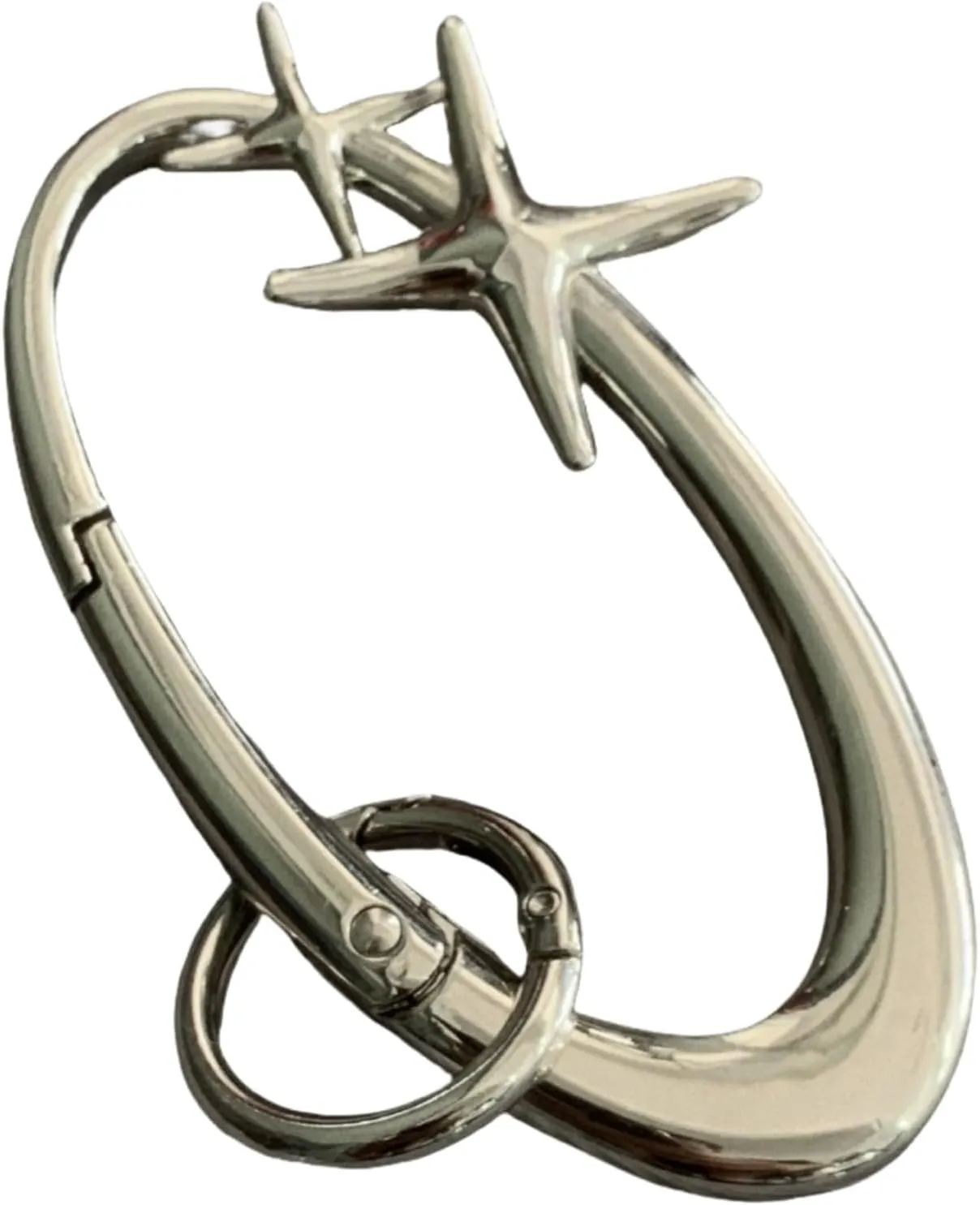 Y2K Cute Star Carabiner Keychain Cool Belt Loop Clip Starlight Heavy Duty Carabiner Clasp Snap Hook Holder Key Buckle